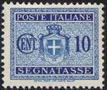 1945 - Segnatasse Luogotenenza - Stemma sabaudo senza fascio littorio e senza filigrana