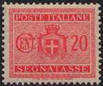 1945 - Segnatasse Luogotenenza - Stemma sabaudo senza fascio littorio e senza filigrana