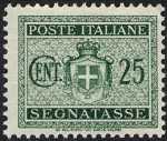 1945 - Segnatasse Luogotenenza - Stemma sabaudo senza fascio littorio e senza filigrana