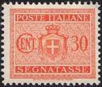 1945 - Segnatasse Luogotenenza - Stemma sabaudo senza fascio littorio e senza filigrana