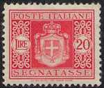 1945 - Segnatasse Luogotenenza - Stemma sabaudo senza fascio littorio e senza filigrana