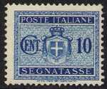 1945 - Segnatasse Luogotenenza - Stemma sabaudo senza fascio littorio con filigrana ruota alata