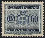 1945 - Segnatasse Luogotenenza - Stemma sabaudo senza fascio littorio con filigrana ruota alata