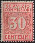 1913 - SERVIZIO COMMISSIONI - Regno - cifra al centro