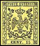 1852 - Aquila coronata estense tra due tralci di alloro