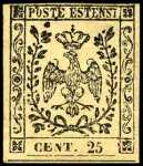 1852 - Aquila coronata estense tra due tralci di alloro