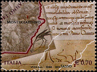 550° Anniversario della determinazione dei confini tra Repubblica di San Marino ed Italia  -  emissione congiunta con San Marino