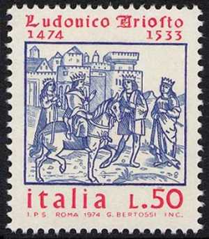 5° Centenario della nascita di Ludovico Ariosto - xilografia per antica edizione dell'Orlando Furioso