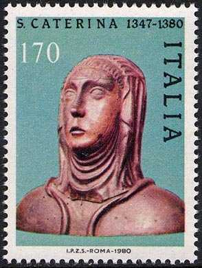6° Centenario della morte di Santa Caterina da Siena , patrona d'Italia- L. 170