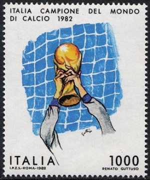 Italia campione del mondo di calcio 1982 - disegno di Renato Guttuso