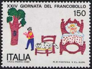 XXIV Giornata del francobollo - disegno di M. di Pastena
