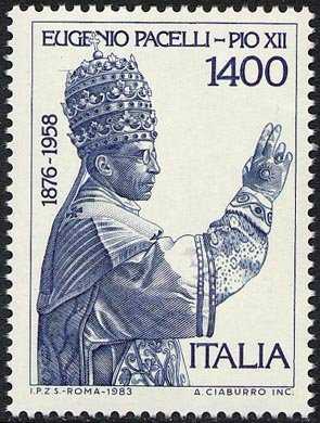 25° Anniversario della morte di Papa Pio XII - L. 1400