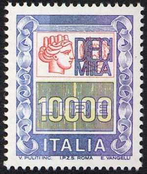  «Alti valori » - Italia turrita e cifra - L. 10000