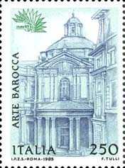 « Italia '85 » - Esposizione mondiale di filatelia - 4ª serie - Arte barocca a Roma - Chiesa S. Maria della Pace