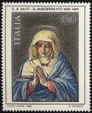 Arte italiana - 11ª serie - G.B. Salvi detto il Sassoferrato : 'Madonna orante'