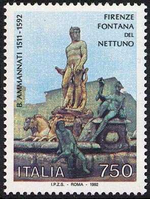 Patrimonio artistico e culturale italiano - La fontana del Nettuno a Firenze  - opera di B. Ammirati