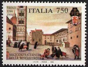 750° Anniversario della Arciconfraternita della Misericordia di Firenze - «Piazza del Duomo di Firenze» - dipinto del Cigoli