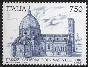 Patrimonio artistico e culturale italiano - 7° Centenario della Cattedrale di S. Maria del Fiore - Firenze- veduta