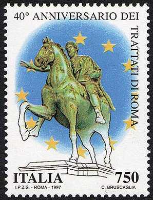 «Le Istituzioni» - 40° Anniversario dei Trattati di Roma - Marco Aurelio, statua equestre