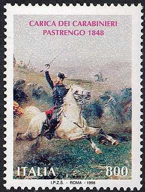 150° Anniversario della Battaglia di Pastrengo e della Carica dei Carabinieri - dipinto di S. De Albertis