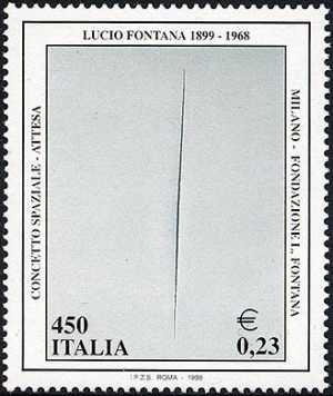 Patrimonio artistico e culturale italiano - Centenario della nascita di Lucio Fontana - «Concetto spaziale-Attesa»
