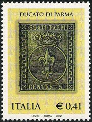 Celebrazione dei primi francobolli del Ducato di Parma - «CENTS  5»