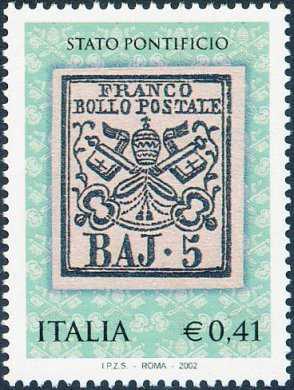 Celebrazioni dei primi francobolli dello Stato Pontificio - «BAJ  2»