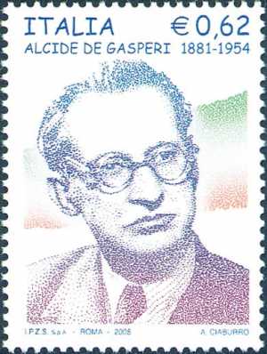 Cinquantenario della morte di Alcide De Gasperi - statista - ritratto