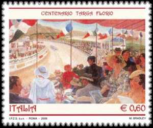 Centenario della corsa automobilistica «Targa Florio» - dipinto di Margaret Bradley