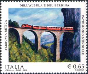 Il patrimonio artistico e culturale italiano - Centenario del completamento della ferrovia retica dell'Albula e del Bernina