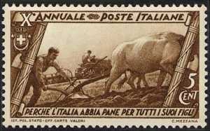 1932 - Decennale della marcia su Roma - La battaglia del grano 