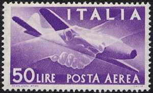 Posta aerea - «Democratica» - tipo del 1947 con filigrana Stelle   