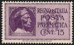1933  - Posta Pneumatica - Regno -  nuovi tipi - Dante Alighieri