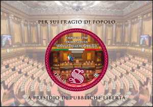 Prima Seduta del Senato della Repubblica Italiana - 75° Anniversario - foglietto