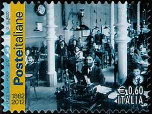 150º anniversario delle poste italiane - Ufficio telegrafico 