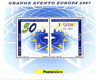 Italia 2007 - foglietto del Cinquantenario della firma dei Trattati di Roma