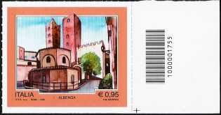 Turistica -  43ª emissione : - Albenga ( SV ) - francobollo con codice a barre n° 1755 
