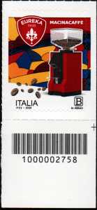 macinacaffè Eureka - francobollo con codice a barre n°  2758   in  BASSO  a  destra