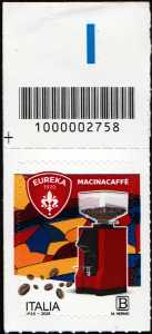 macinacaffè Eureka - francobollo con codice a barre n°  2758   in  ALTO  a  sinistra