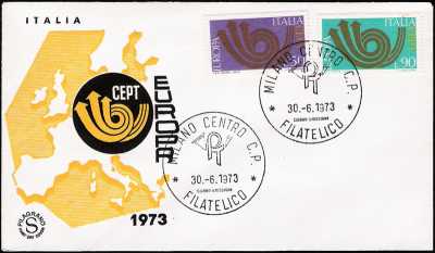 1973 - Europa CEPT - busta 1° giorno FDC Filigrano
