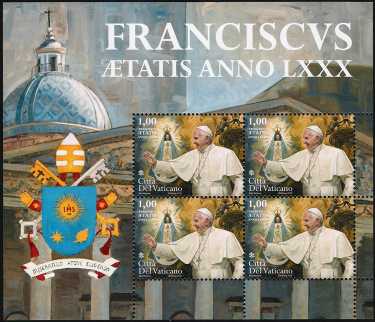 Vaticano 2016 -  LXXX Genetliaco di Papa Francesco - minifoglio