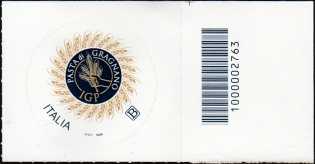 Eccellenze del sistema produttivo e del Made in Italy : Pasta di Gragnano IGP - francobollo con codice a barre n°  2763   a  DESTRA  in  alto