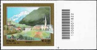 Turistica  44ª serie - Introd  (AO) - francobollo con codice a barre n° 1822