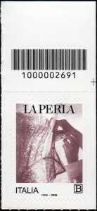 Eccellenze del sistema produttivo e del Made in Italy : La Perla - francobollo con codice a barre n°  2691   in  ALTO  a  destra