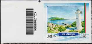 Turistica - Isole minori : Licosa - francobollo  con codice a barre n° 2725   a  SINISTRA  in  alto
