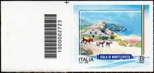 Turistica - Isole minori : Montecristo - francobollo  con codice a barre n° 2723   a  SINISTRA  in  alto