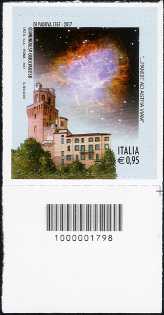 250° Anniversario della fondazione dell'Osservatorio Astronomico di Padova  - francobollo con codice a barre n° 1798 