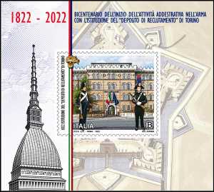 Bicentenario 'Deposito Reclutamento' Carabinieri  Torino - foglietto