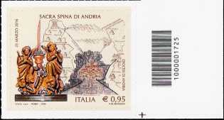 La Sacra Spina di Andria - francobollo con codice a barre n° 1725 