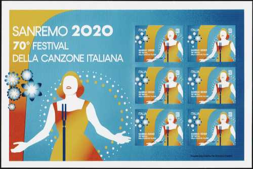 Sanremo 2020 - 70° Festival della canzone Italiana - minifoglio